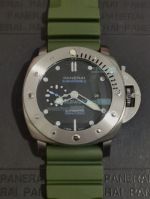 Best Quality Replica Panerai Submersible Green Rubber Strap Watch 47MM